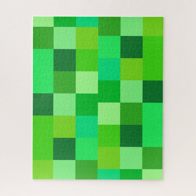 Green Colour Block Puzzle 16 x 20 (Vertical)