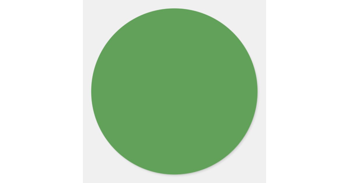 Green Colour Circle Round Sticker | Zazzle