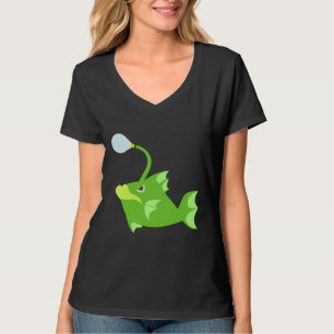 Green Colour Deep Sea Angler Fish T-Shirt
