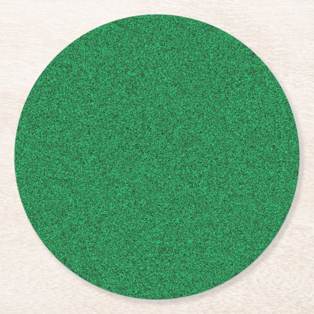 Green Colour Elegant Blank Template Custom Round Paper Coaster (Front)