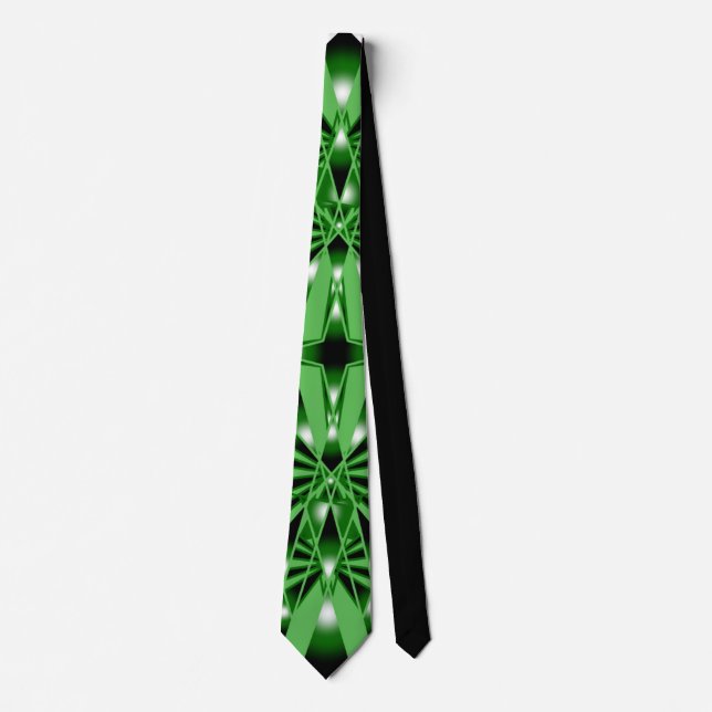 Green Colour Gradient Filled Perspective Drawing Tie (Front)