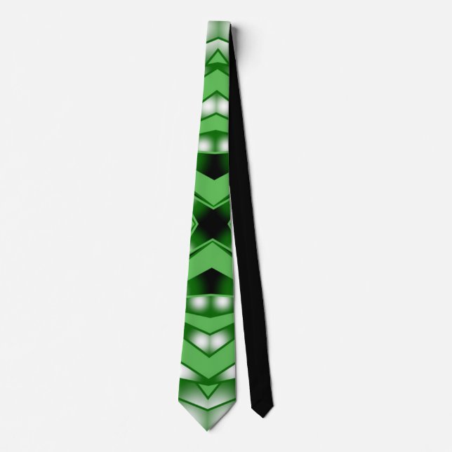 Green Colour Gradient Filled Perspective Drawing Tie (Front)