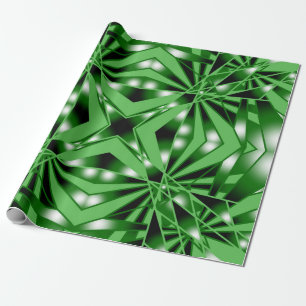 Green Colour Gradient Filled Perspective Drawing Wrapping Paper