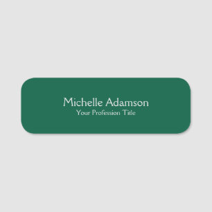 Green Colour Professional Plain Modern Name Tag