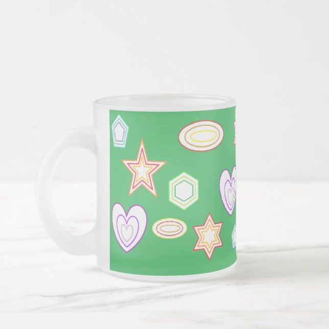 Green colour Shapes mug (Left)