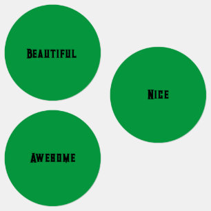 Green Colour with Black Text Medium Circle