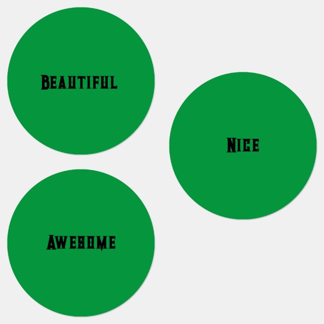 Green Colour with Black Text Medium Circle (Group)