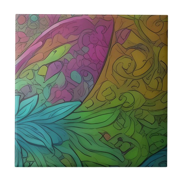 Green Coloured Plain Frog Ceramic Tile Sets (Front)