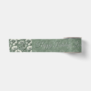 Green Colourful Anemones 30Th Birthday Trendy Satin Ribbon