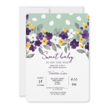 Green | Colourful Flower Baby Shower Invitation