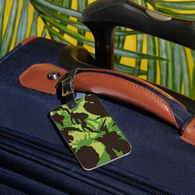 Green Combat Pattern Luggage Tag (Front Insitu 1)