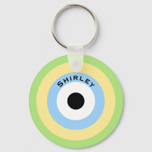 Green Combination Bullseye by Shirley Taylor Key Ring