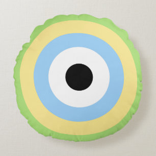 Green Combination Bullseye Round Cushion