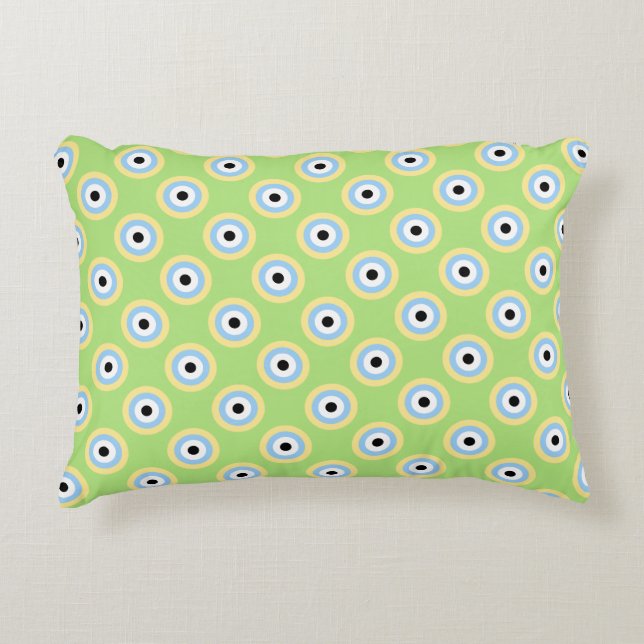Green Combination Circles by Shirley Taylor Decorative Cushion (Front)
