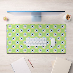 Green Combination Circles by Shirley Taylor Desk Mat