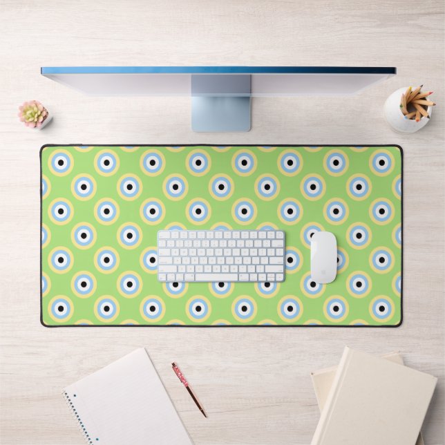 Green Combination Circles by Shirley Taylor Desk Mat (Office 1)
