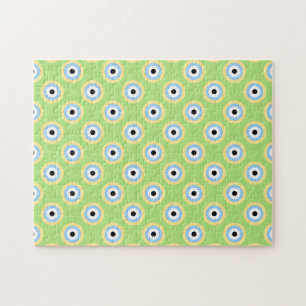 Green Combination Circles by Shirley Taylor Jigsaw Puzzle