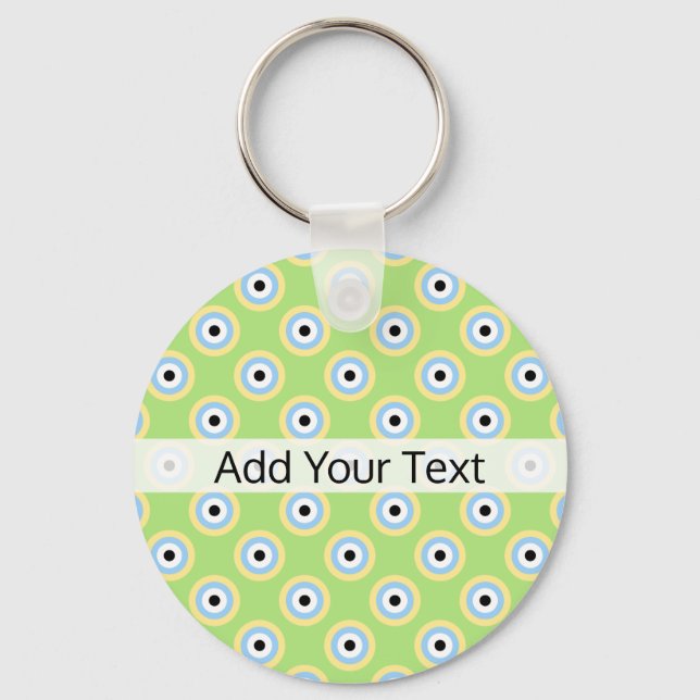 Green Combination Circles by Shirley Taylor Key Ring (Front)