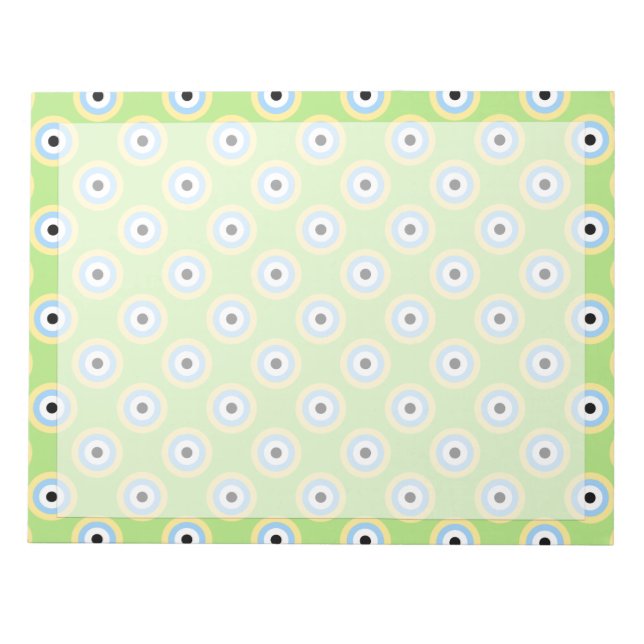 Green Combination Circles by Shirley Taylor Notepad (Front)