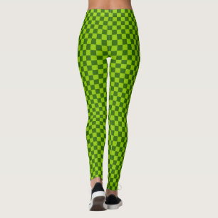 Green Combination Classic Chequerboard by STaylor Leggings