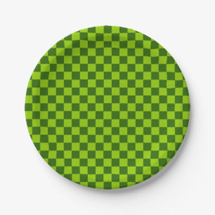 Green Combination Classic Chequerboard by STaylor Paper Plate