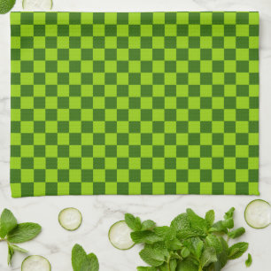 Green Combination Classic Chequerboard by STaylor Tea Towel