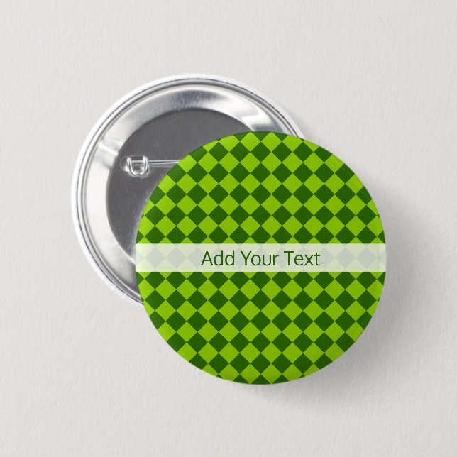 Green Combination Diamond Pattern by STaylor 6 Cm Round Badge (Front & Back)