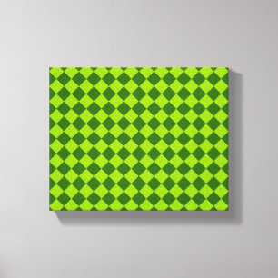 Green Combination Diamond Pattern by STaylor Canvas Print