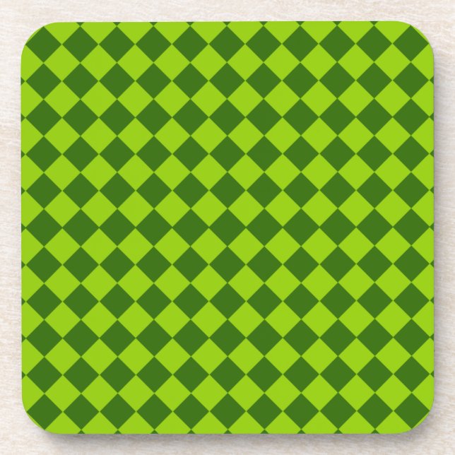 Green Combination Diamond Pattern by STaylor Coaster (Front)