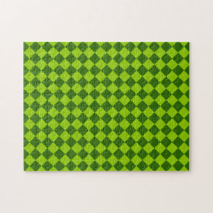Green Combination Diamond Pattern by STaylor Jigsaw Puzzle