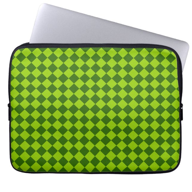 Green Combination Diamond Pattern by STaylor Laptop Sleeve (Front)