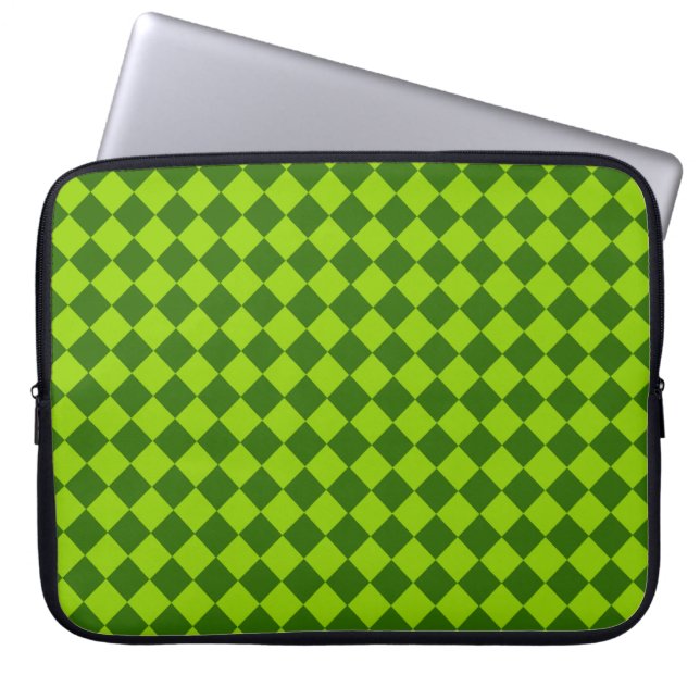 Green Combination Diamond Pattern by STaylor Laptop Sleeve (Front)