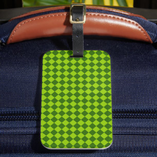 Green Combination Diamond Pattern by STaylor Luggage Tag