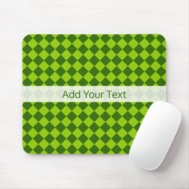 Green Combination Diamond Pattern by STaylor Mouse Mat (With Mouse)