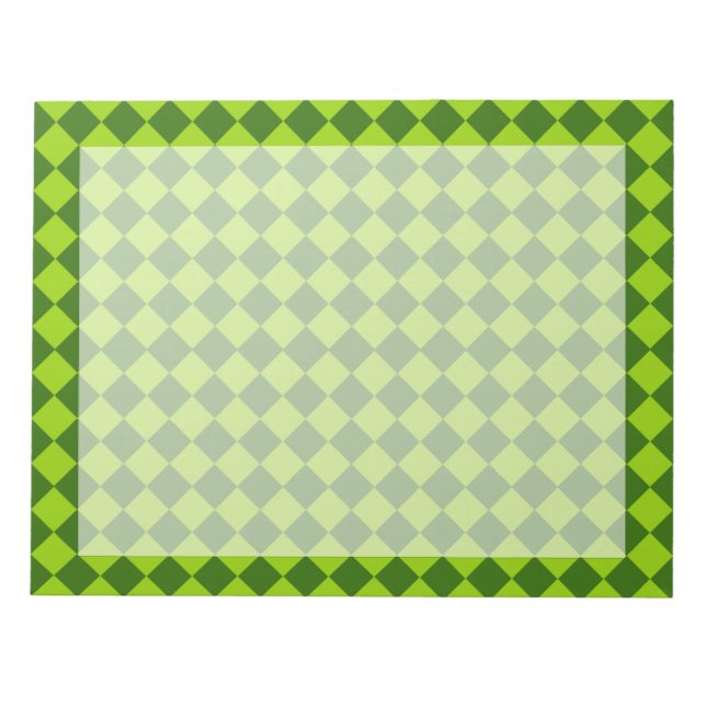 Green Combination Diamond Pattern by STaylor Notepad (Front)