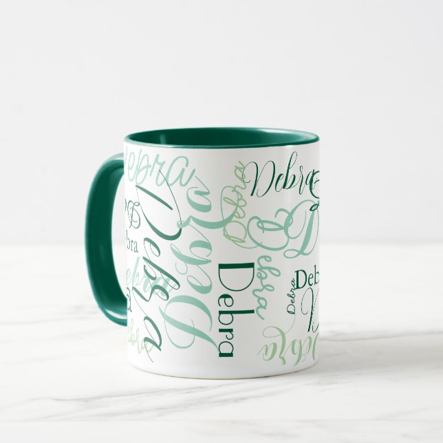 Green Combo-Mug Names Typography Mug (Front Left)
