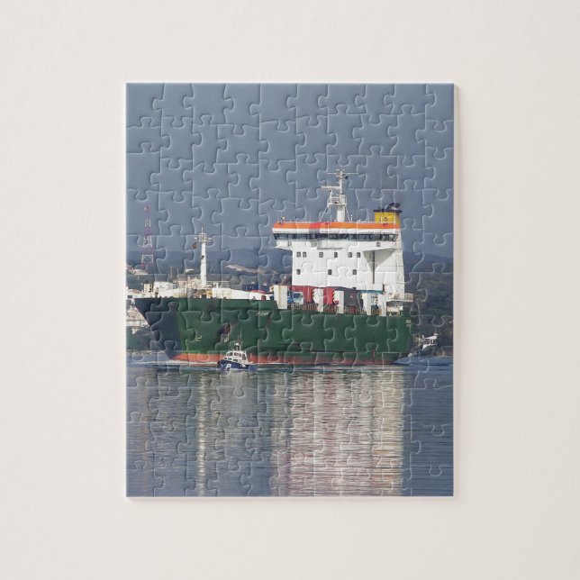 Green Commercial Vehical Ferry Jigsaw Puzzle (Vertical)