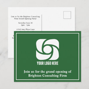 Green Company Advertising Business Logo Postcard