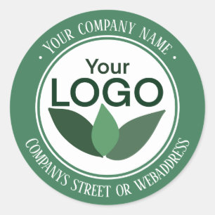 Green Company logo and address  Classic Round Sticker