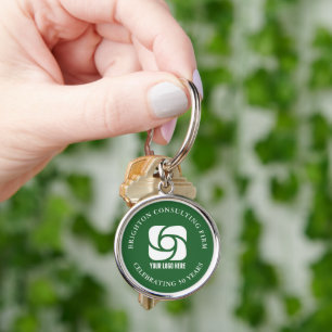 Green Company Logo Custom Business Key Ring