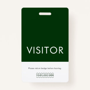 Green Company Logo Visitor Badge Return Request ID Badge