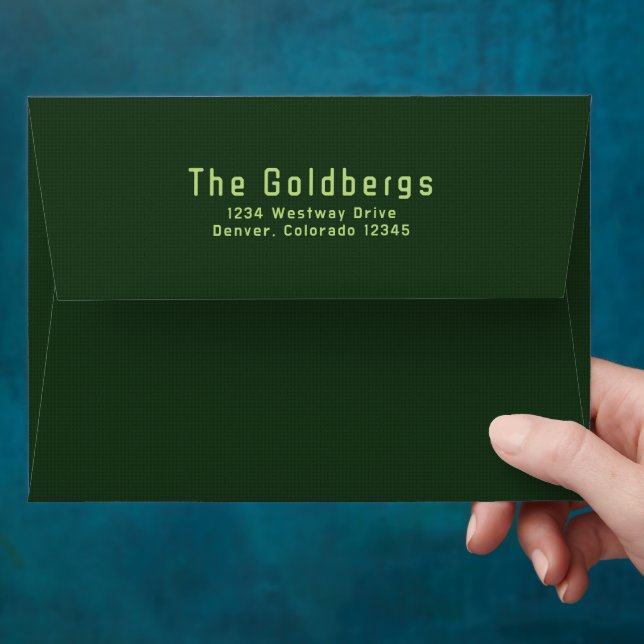 Green Computer Circuit Board Bar Mitzvah Envelope (Hand)