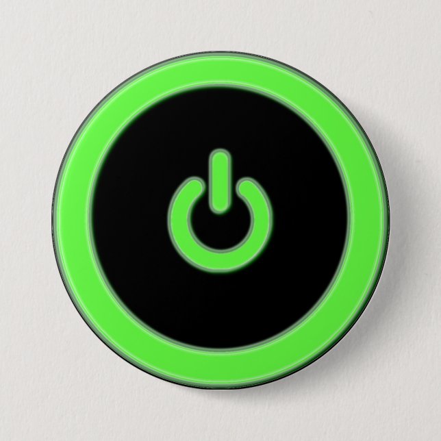 Green Computer Power Button Button (Front)
