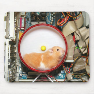 Green computer power mouse mat