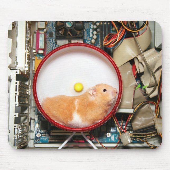 Green computer power mouse mat (Front)