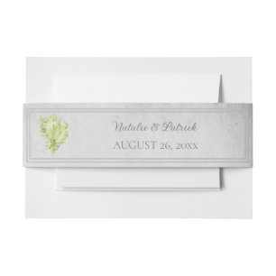 Green Conch Shell Invitation Belly Band