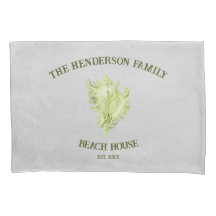 Green Conch Shell Pillow Case