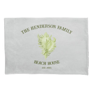 Green Conch Shell Pillow Case