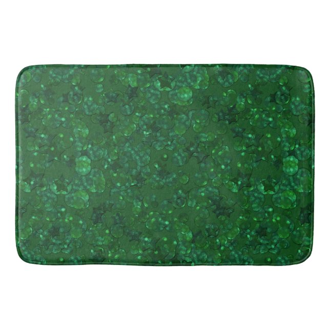 Green, confetti, glitter bath mat (Front)