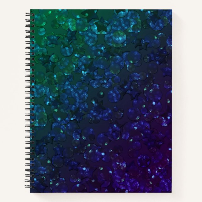 Green, confetti, glitter notebook (Front)